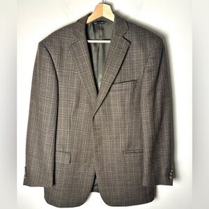 BOTANY 500 Vintage Men’s Y2K Brown Tweed Lambswool Blazer Sports Coat 40 Short